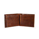 Dallas Cowboys, Embossed 100% Genuine Tumbled Leather Passcase Bi-Fold Wallet, Brown