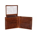 San Francisco 49ers, Embossed 100% Genuine Tumbled Leather Passcase Bi-Fold Wallet, Brown