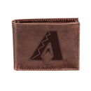 Arizona Diamondbacks Bi-Fold Wallet Brown 100% Genuine Leather