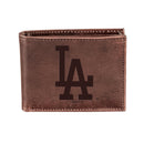 Los Angeles Dodgers Bi-Fold Wallet Brown 100% Genuine Leather