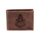 Purdue University, Bi-Fold Wallet, Brown, CH, 100% Genuine Leather