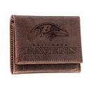 Baltimore Ravens, Tri-Fold Wallet, Brown, CH, 100% Genuine Leather
