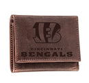 Cincinnati Bengals, Tri-Fold Wallet, Brown, CH, 100% Genuine Leather