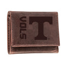 University of Tennessee, Tri-Fold Wallet, Brown, CH, 100% Genuine Leather