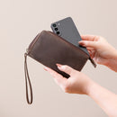 US Army Brown Wristlet Wallet, 100% Genuine Leather