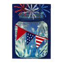 Patriotic String Lights Mason Jar Solar LED Garden Flag