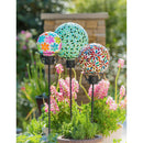 8" Mosaic Glass Gazing Ball, Bright Flowers,84g3377