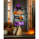 47"H Halloween Witch's Broom Shaped Porch Leaner