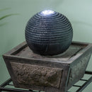 Ridged Globe Fountain with Planter Shelf