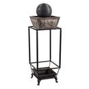 Ridged Globe Fountain with Planter Shelf