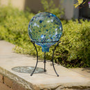 10" Art Glass Aqua Confetti Gazing Ball with Stand,84g3910
