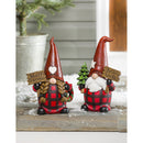 12"H Male and Female Winter Gnome Garden Statuary, Set of 2