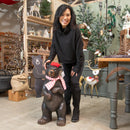 30" Black Bear Statue With Removable Outerwear,84g5352
