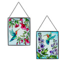 Pollinator Garden Indoor Wall Decor, Stained-Glass, Hummingbird, 8" L x 10" H, Asst of 2