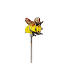 Pollinator Garden Stake, Bee Glass Plant Pick, 15"