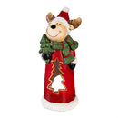 Woodland Storybook Garden Statue, MGO Statue Candle Holder, Santa and Reindeer, 16.5"H, Asst of 2