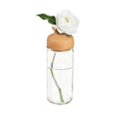 Clear Vase with Terracotta Top