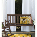 Slatted Wood Porch Swing - Natural Stain