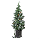 Shades of Green Tree Artificial LED Pine Cone in Pot, 47"H
