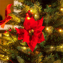 Holiday Poinsettia Tree  Artificial Pine LED in Pot, 47"H