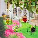 Pollinator Garden Outdoor Hanging Decor, Metal, Swinging Garden Friend, Asst of 4