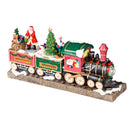 15'' LED Polyresin Musical Train Scene with 8 Holiday Songs and Animated Santa