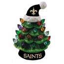 8" LED Ceramic Christmas Tree, New Orleans Saints