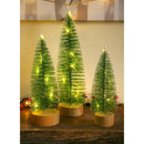 LED Bottlebrush Trees, White Tipped Snow Covered, Set of 3