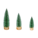 LED Bottlebrush Trees, White Tipped Snow Covered, Set of 3