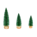 LED Color Changing Bottlebrush Trees, Green, Set of 3