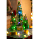 LED Color Changing Bottlebrush Trees, Green, Set of 3