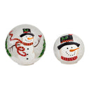 Glass Handpainted Snowman and Cardinal LED Globe, Set of 2
