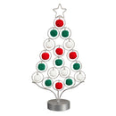 LED 16" Metal Tree with Pom Pom Ornaments Table Décor