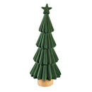 Shades of Green Table Décor Christmas Tree Flocked Ceramic and Wood, 11.75"H