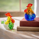 Rooster Glass Table Decor, Asst, 4"H