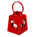 5" LED Lantern with Flickering Light Candle and Christmas Icon Cutout Table Decor, 3 Asst Designs