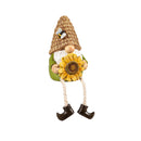 Polyresin Gnome with Sunflower and Dangling Legs Table Décor, 2 Asst