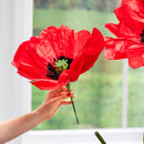 Poppy Flower Paper Artificial Decor, 56"H