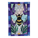 Lavender Honey Bee Applique House Flag