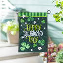 Happy St.Patrick's Day Shamrocks Applique Garden Flag
