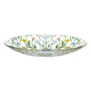 What She Shed Birdbath, Glass Folk Art Floral, 18"