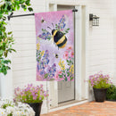 Pollinator Garden Pink Florals Bee Burlap House Flag