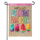 Summer Popsicle Burlap Garden Flag