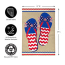 Ric Rac Patriotic Flip Flop Burlap Garden Flag