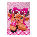 Lovely Laverne The Highland Cow Burlap Garden Flag