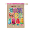Summer Popsicle Burlap House Flag