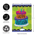 Ric Rac Happy Birthday Cake Burlap House Flag