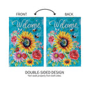 Colorful Summer Blooms Burlap Garden Flag