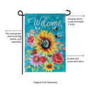 Colorful Summer Blooms Burlap Garden Flag