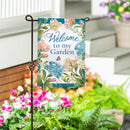 Welcome To My Garden Burlap Garden Flag